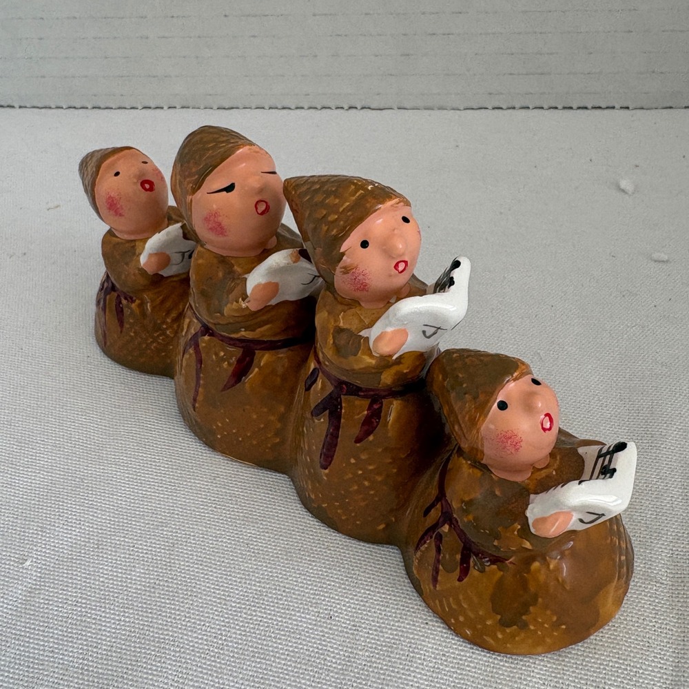 Vintage Ceramic Christmas Monks Figurine‎ 4 Singing Department 56